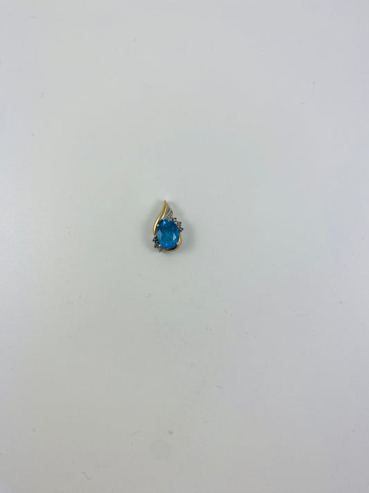 Sterling Silver and 10KY Blue Topaz Pendant